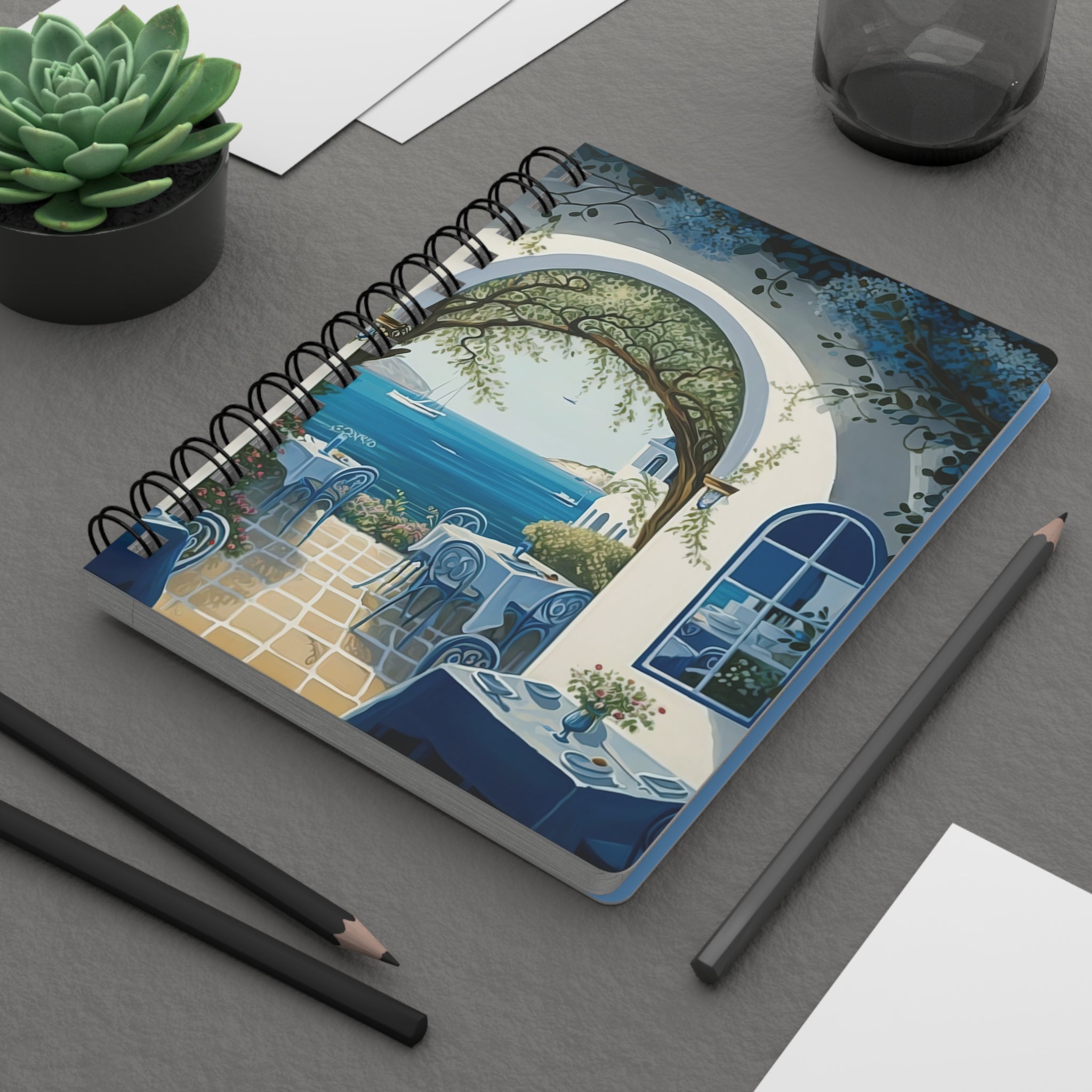 Coastal Escape Spiral Bound Journal, Beach Vibes Diary, Travel Notebook, Gift for Writers, Ocean View Planner