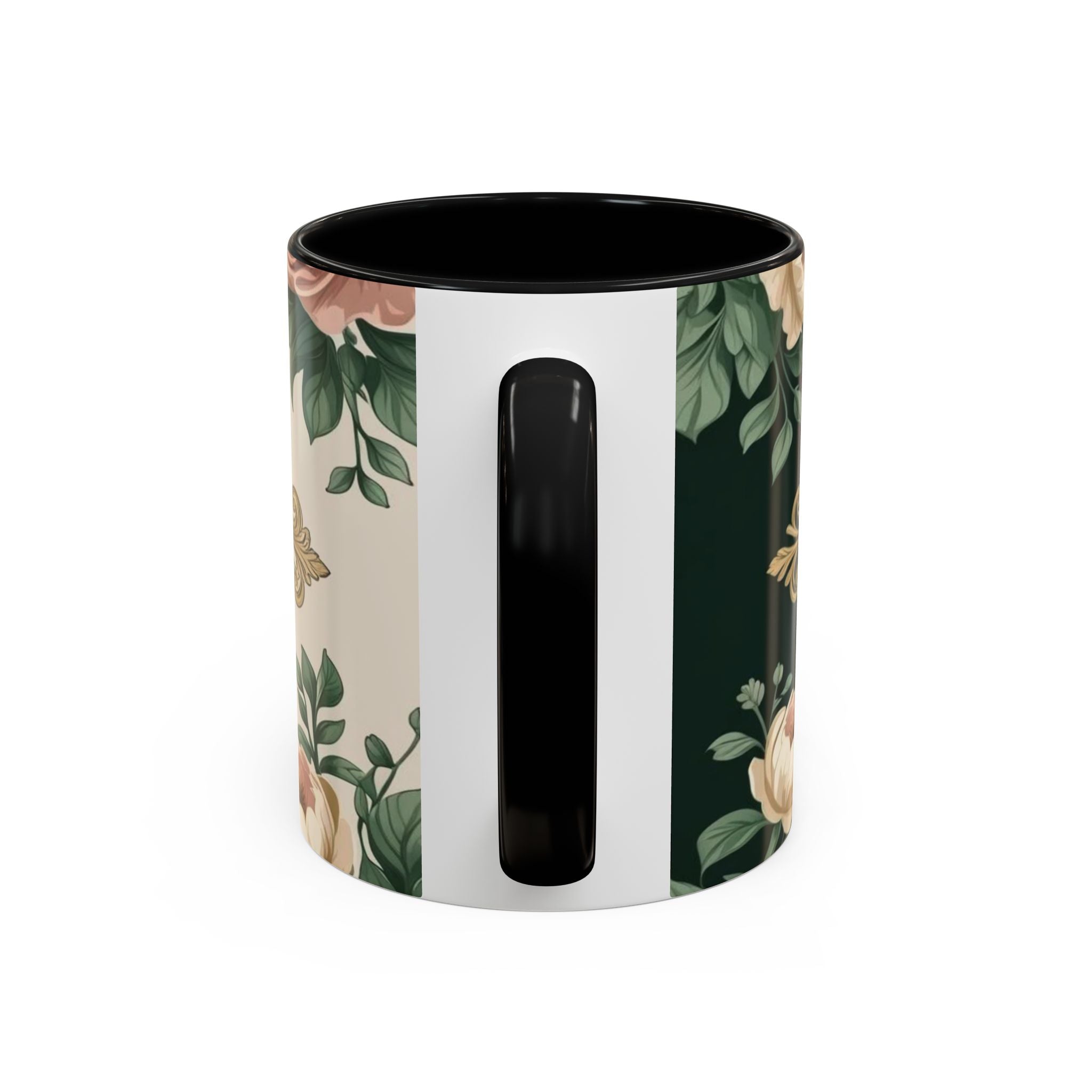 Elegant Floral Accent Mug | Coffee Lover's Gift | Tea Time Essentials | Vintage Style Drinkware | Perfect for Home or Office