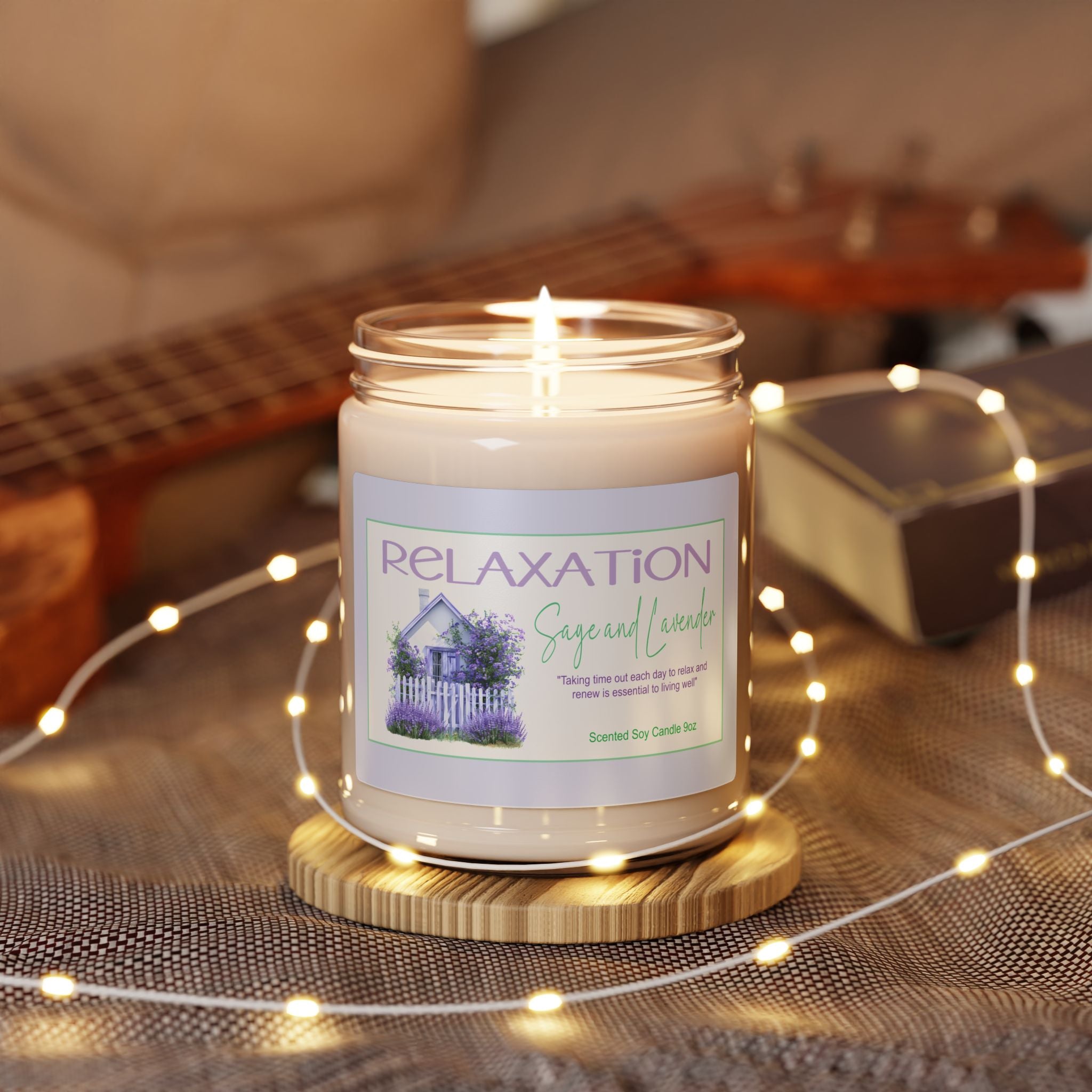 Relaxation Scented Soy Candle, Aromatherapy Candle for Stress Relief, Gift for Self-Care, Home Decor, Relaxing Evening