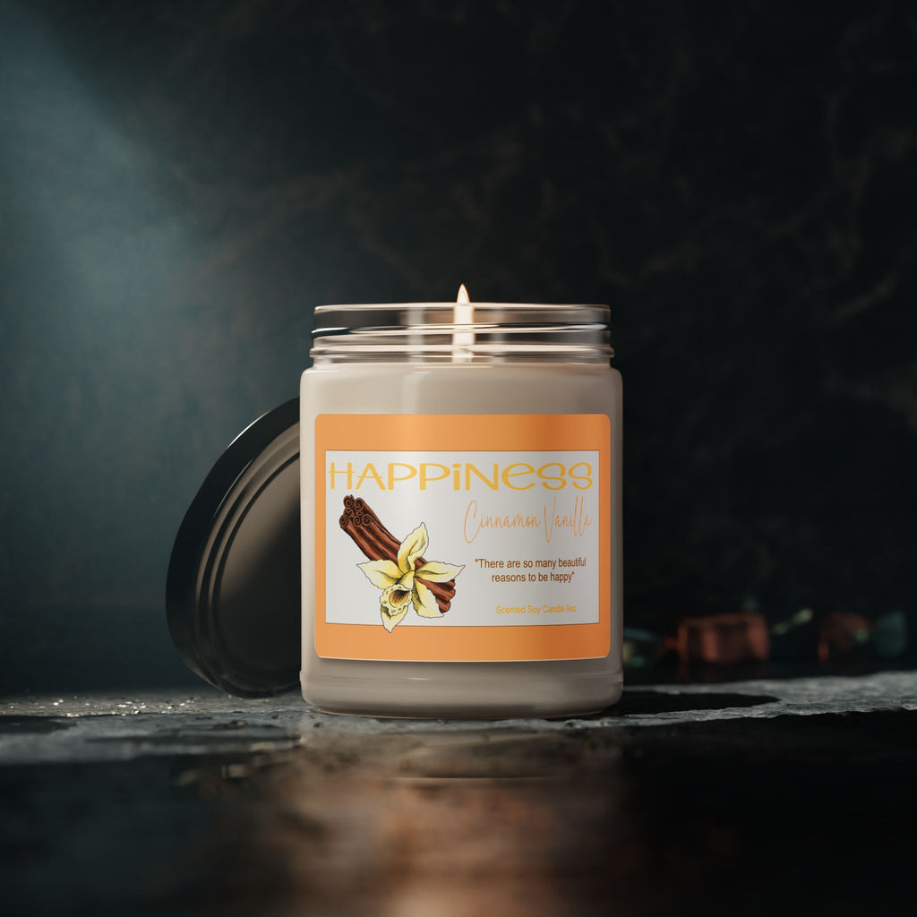 Happiness Scented Soy Candle - Cozy Atmosphere for Relaxation, Self-Care Gift, Home Fragrance, Candle Lovers, Aromatherapy