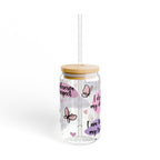 Inspirational Sipper Glass, Motivational Drinkware, Cute Butterfly Design, Eco-Friendly Storage, Unique Gift for Friends