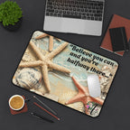 Motivational Desk Mat with Quote, Office Decor, Inspirational Gift, Home Office Essentials, Beach Theme Desk Accessory