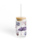 Inspirational Sipper Glass, Motivational Drinkware, Cute Butterfly Design, Eco-Friendly Storage, Unique Gift for Friends