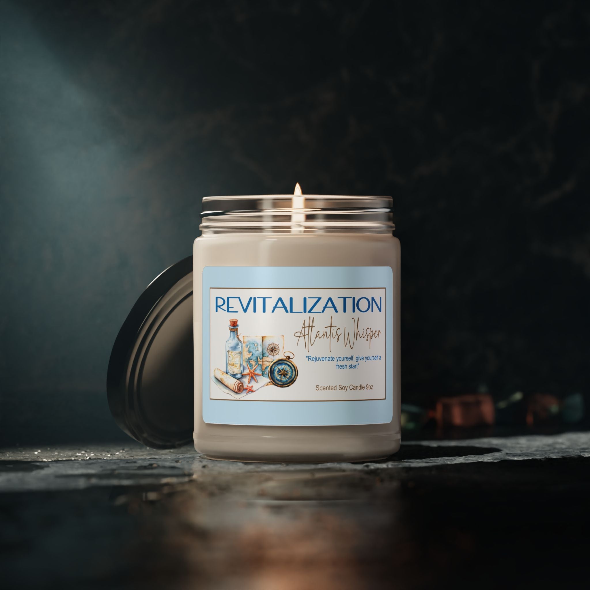 Revitalization Scented Soy Candle - Atlantis Wave, Ocean Breeze Candle, Relaxation Gift, Home Decor, Spa Essential, Gift for Her