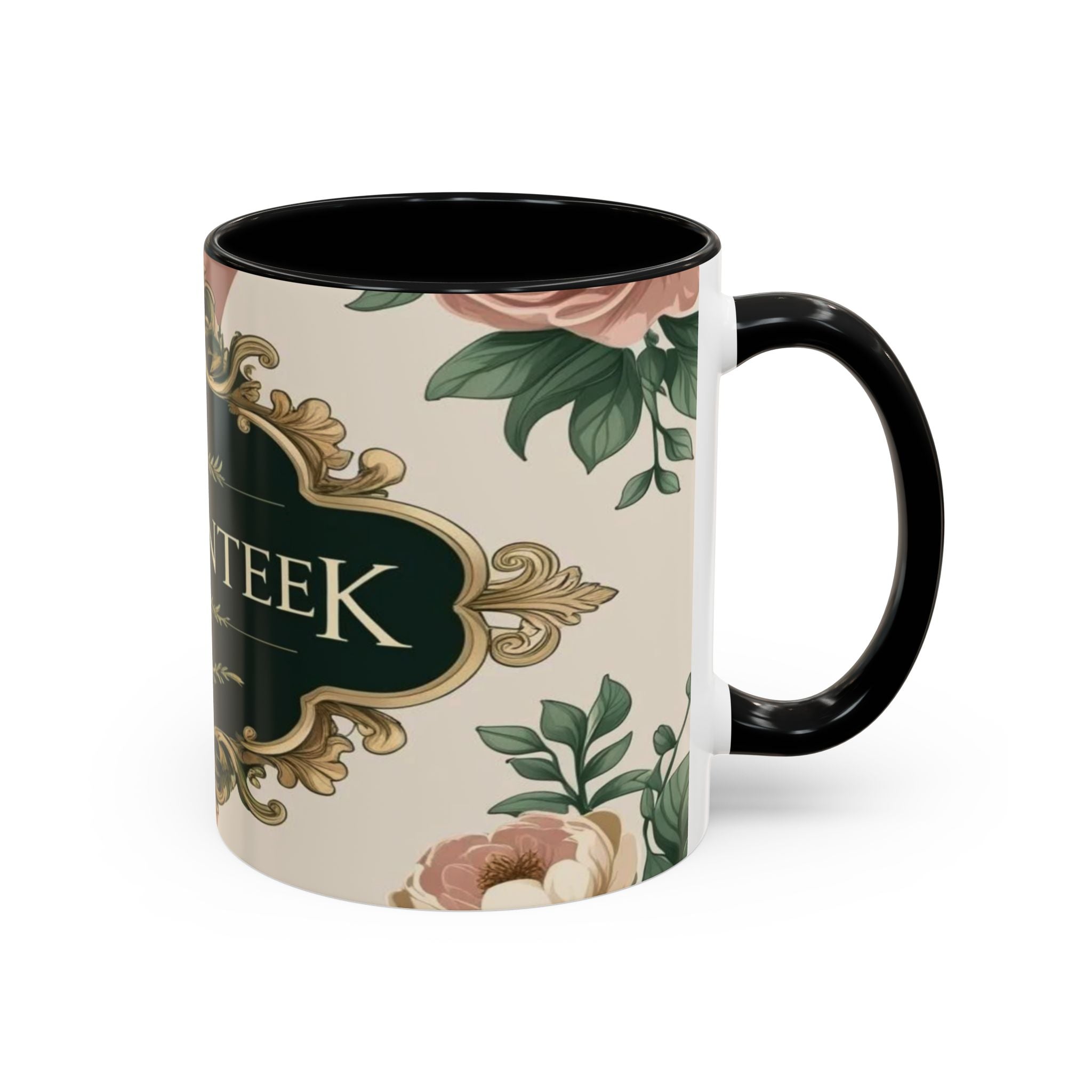 Elegant Floral Accent Mug | Coffee Lover's Gift | Tea Time Essentials | Vintage Style Drinkware | Perfect for Home or Office