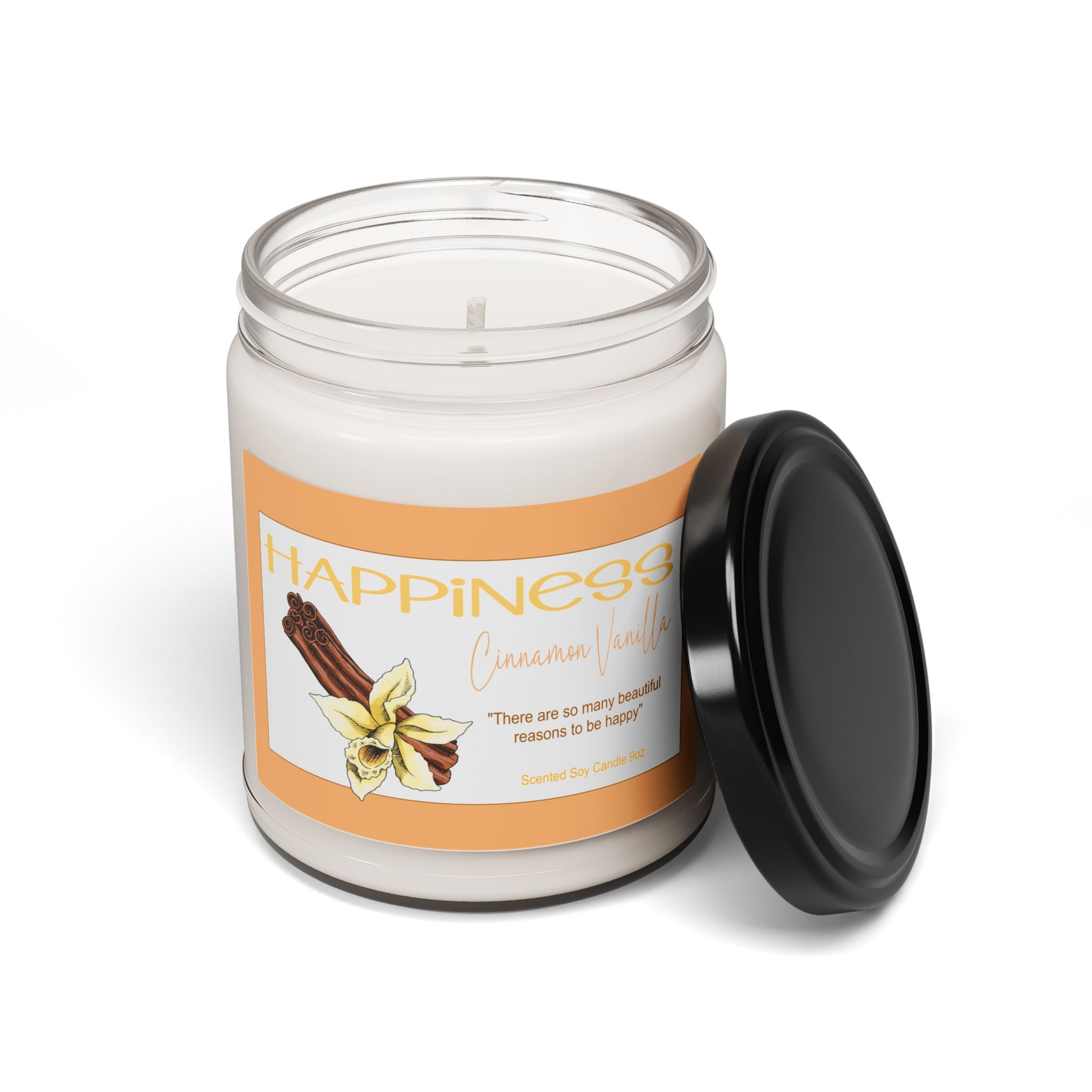 Happiness Scented Soy Candle - Cozy Atmosphere for Relaxation, Self-Care Gift, Home Fragrance, Candle Lovers, Aromatherapy