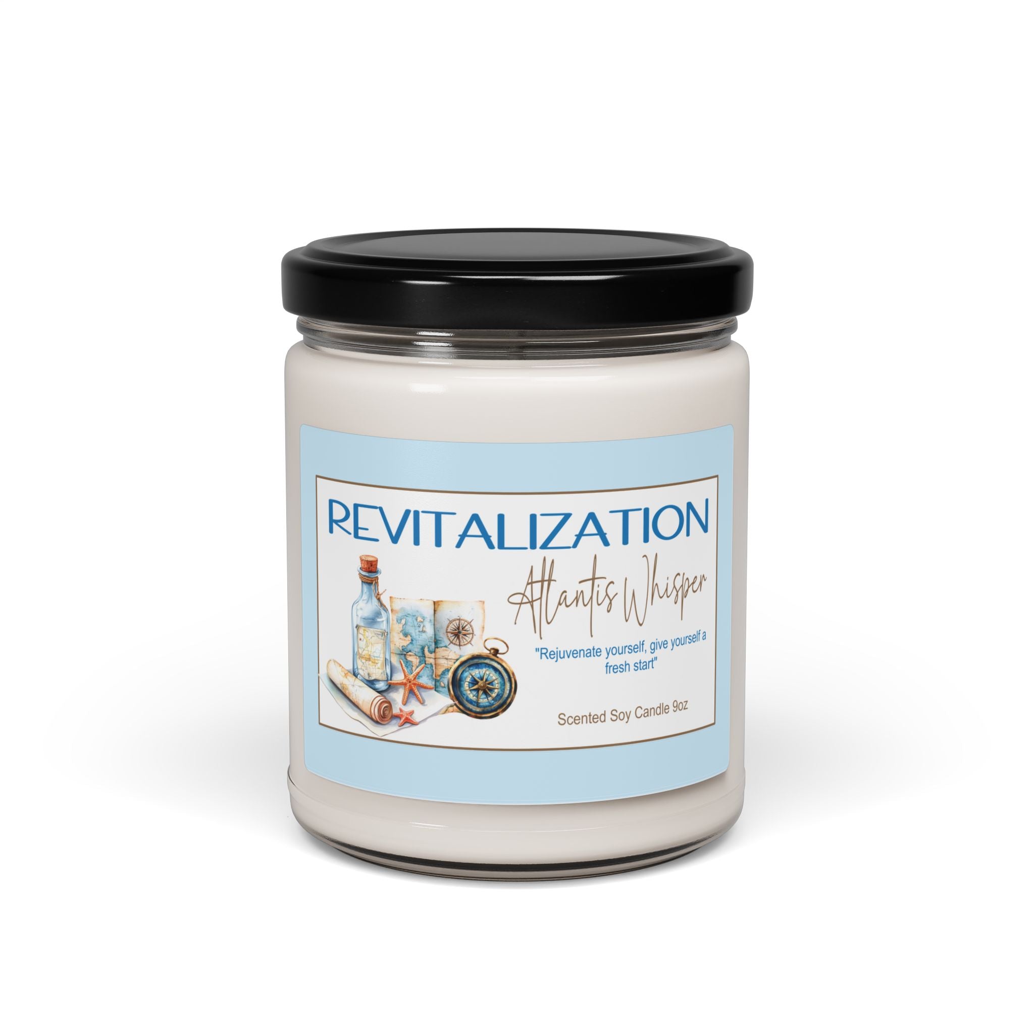 Revitalization Scented Soy Candle - Atlantis Wave, Ocean Breeze Candle, Relaxation Gift, Home Decor, Spa Essential, Gift for Her