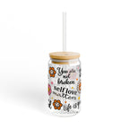 Inspirational Sipper Glass, Self-Love Motivational Drinkware, Cute Flower Design, Perfect Gift for Friends, Encouragement, Self-Care