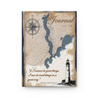 Nautical Adventure Journal, Travel Diary, Lighthouse Sketchbook, Gift for Travelers, Map-Inspired Notebook