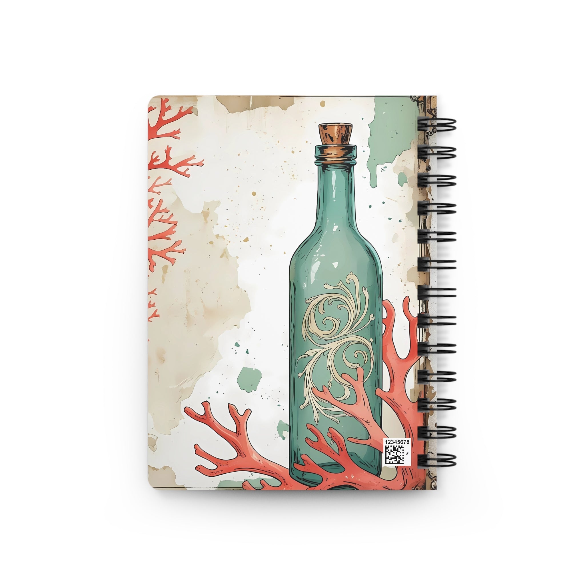 Ocean-Inspired Spiral Bound Journal, Nautical Notebook, Travel Journal, Beach Gift, Coral Design