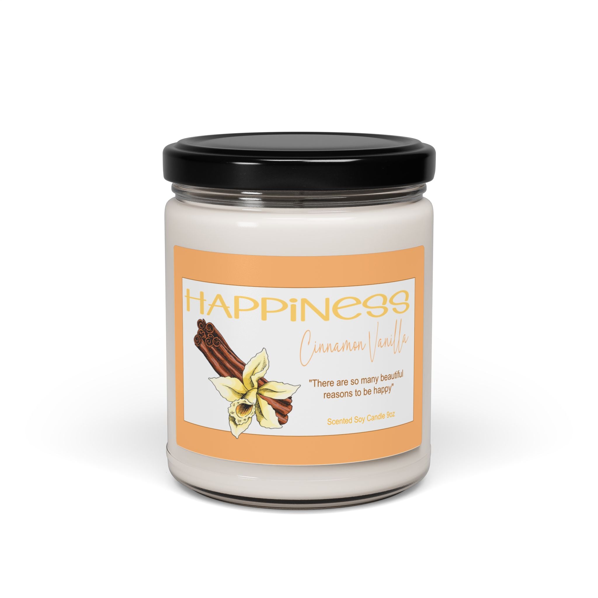Happiness Scented Soy Candle - Cozy Atmosphere for Relaxation, Self-Care Gift, Home Fragrance, Candle Lovers, Aromatherapy