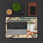 Motivational Desk Mat with Quote, Office Decor, Inspirational Gift, Home Office Essentials, Beach Theme Desk Accessory