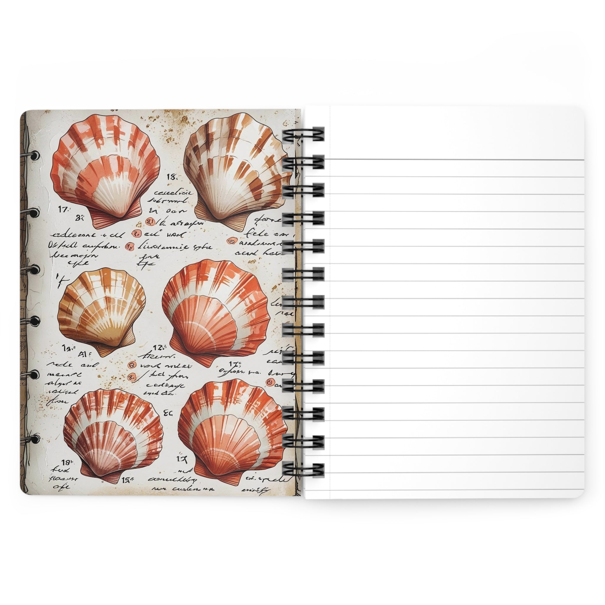 Ocean-Inspired Spiral Bound Journal, Nautical Notebook, Travel Journal, Beach Gift, Coral Design