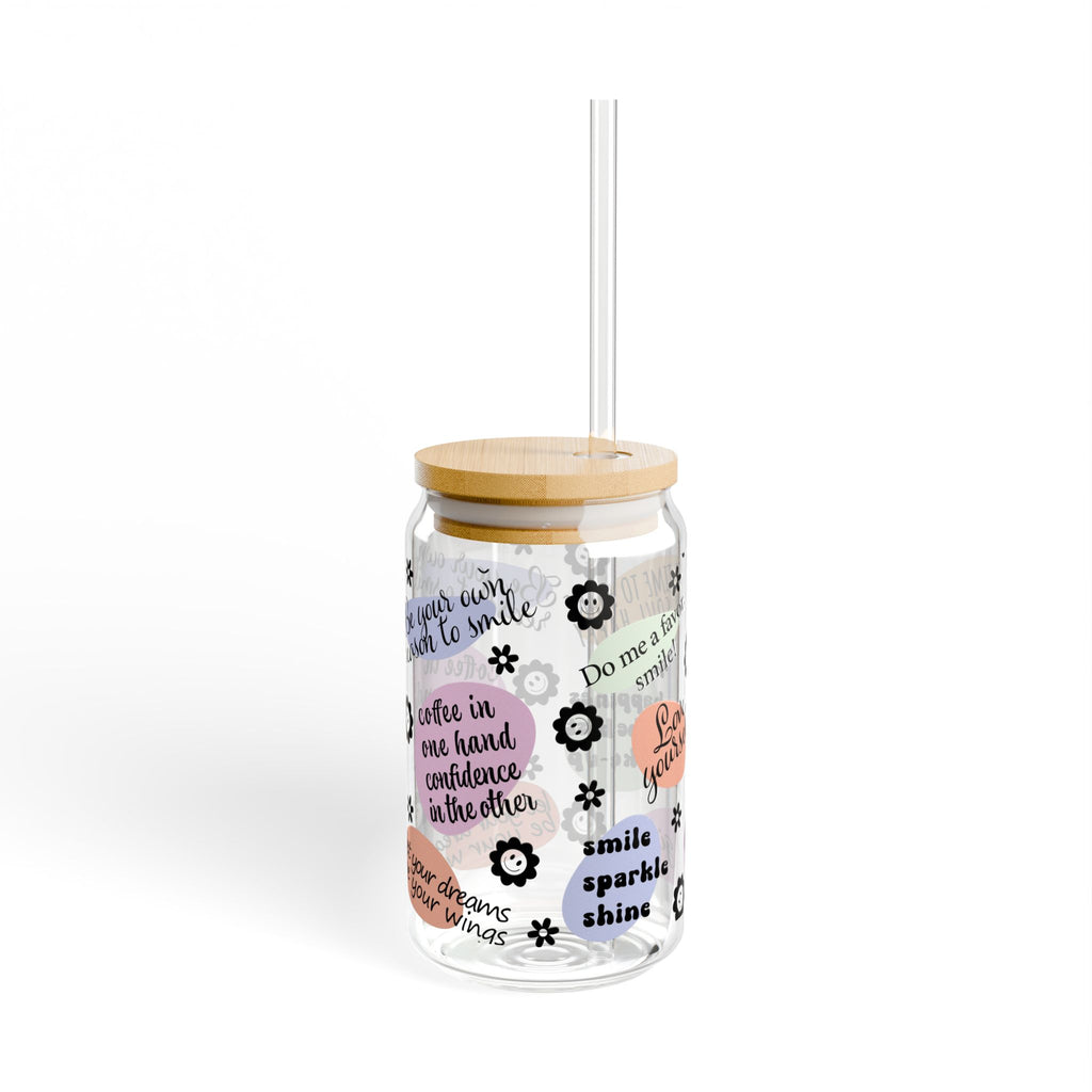 Inspirational Sipper Glass, Love Yourself Drinkware, Motivational Gift, Self-Care Glass, Unique Birthday Present