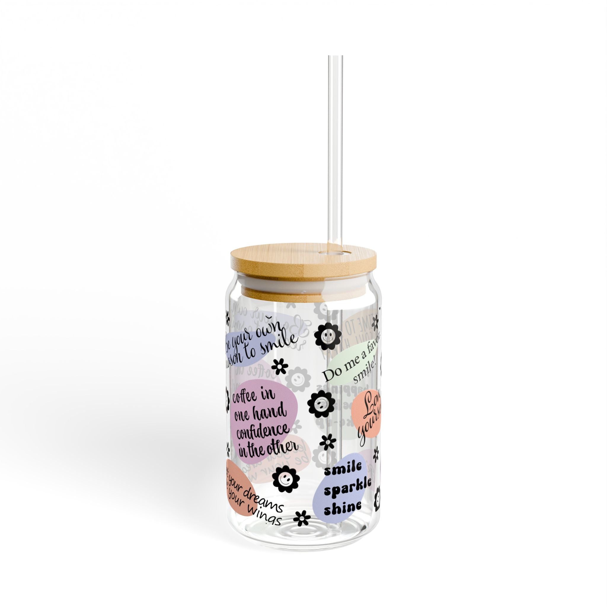 Inspirational Sipper Glass, Love Yourself Drinkware, Motivational Gift, Self-Care Glass, Unique Birthday Present