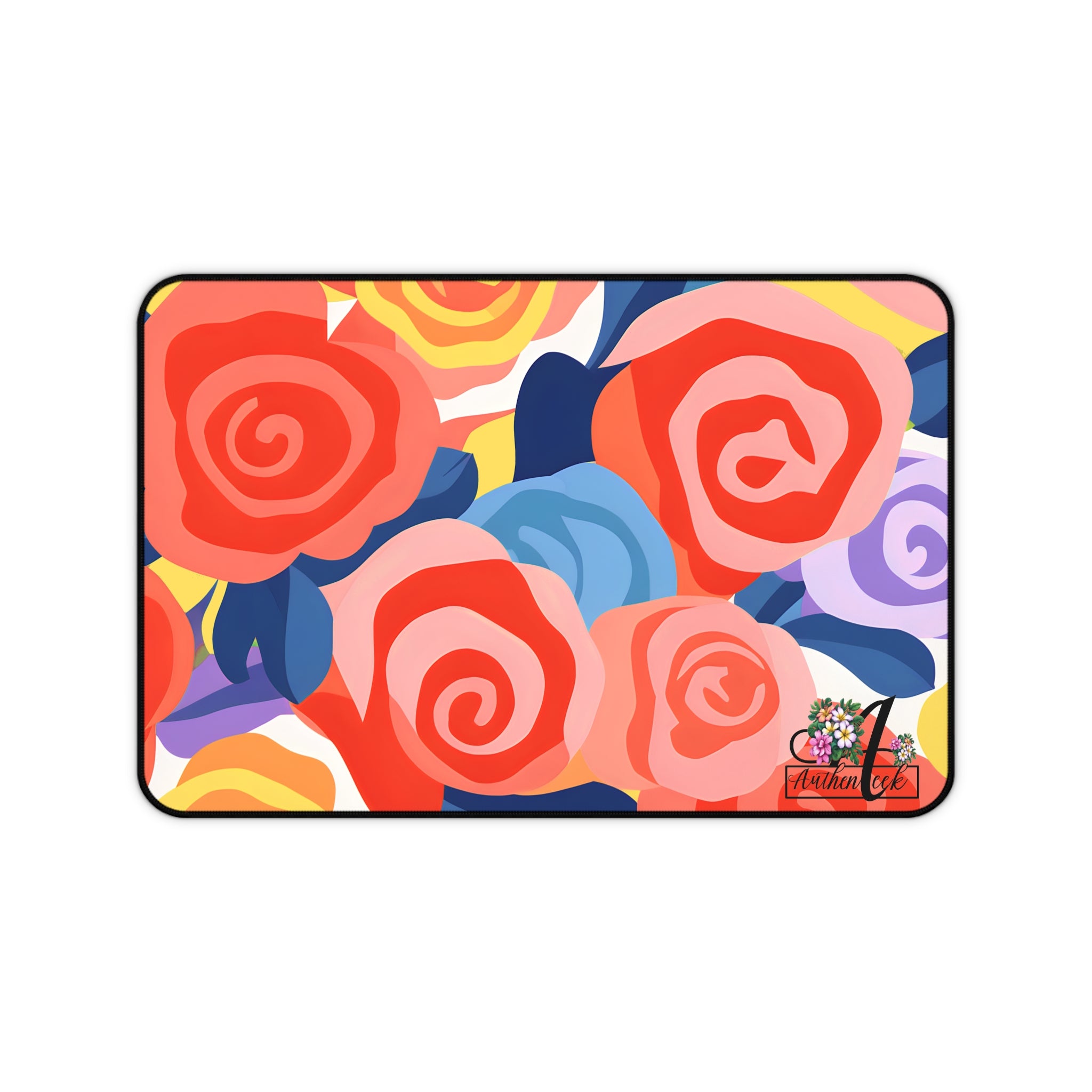 Floral Desk Mat - Colorful Rose Design, Home Office Decor, Gamer Gift, Work Desk Accessories, Floral Office Mat