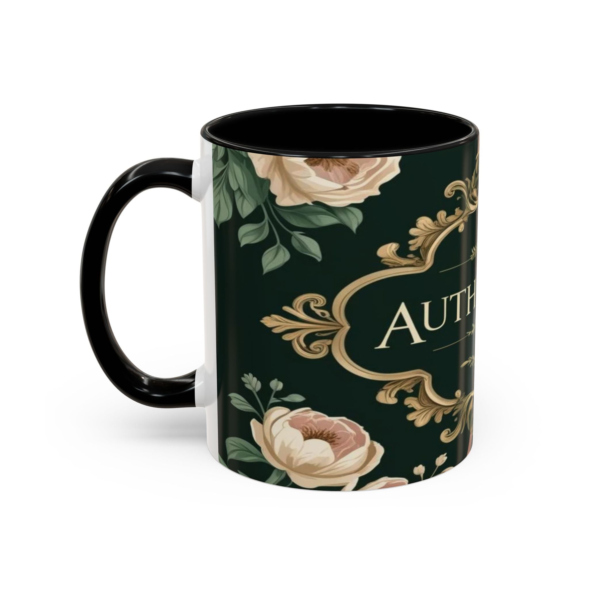 Elegant Floral Accent Mug | Coffee Lover's Gift | Tea Time Essentials | Vintage Style Drinkware | Perfect for Home or Office