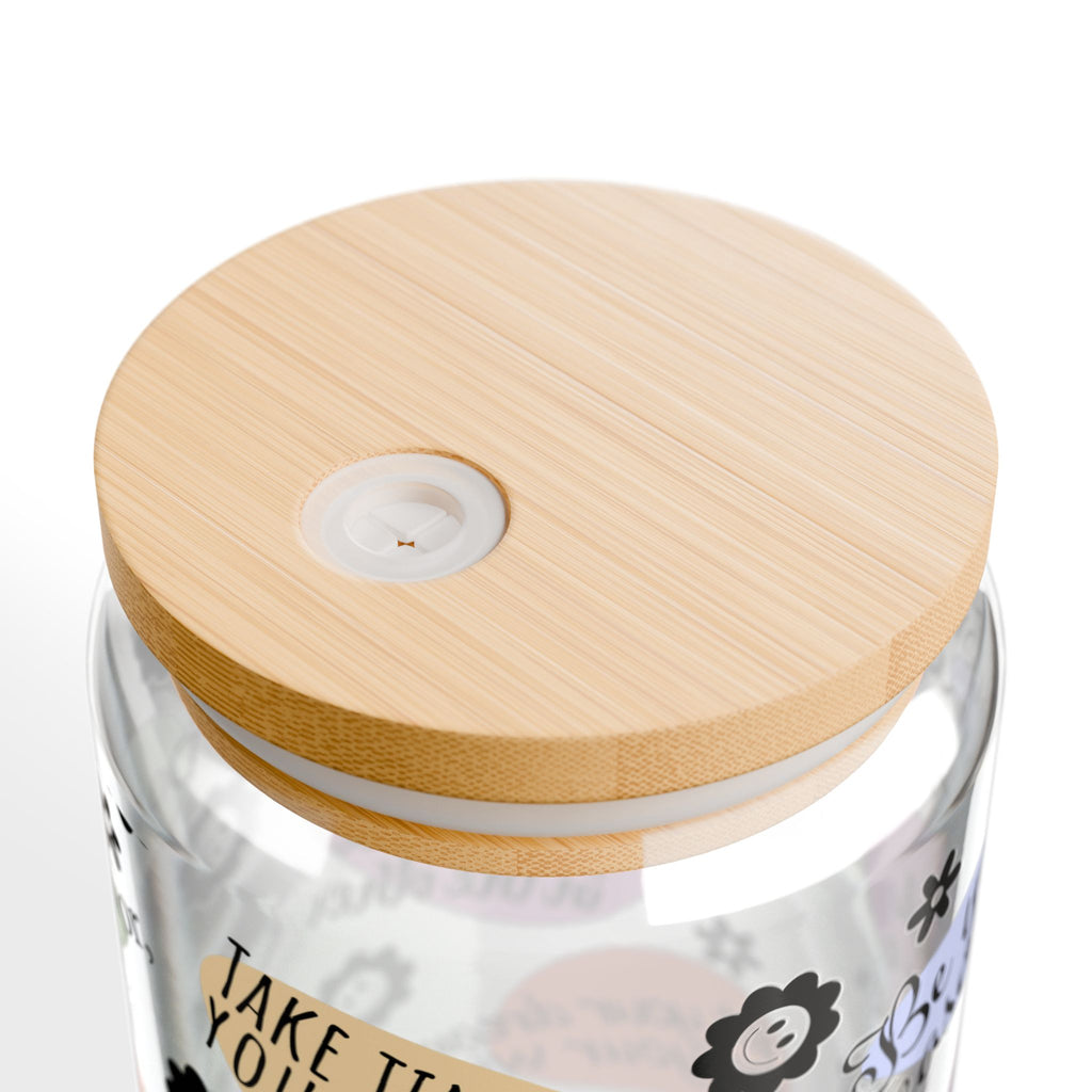 Inspirational Sipper Glass, Love Yourself Drinkware, Motivational Gift, Self-Care Glass, Unique Birthday Present