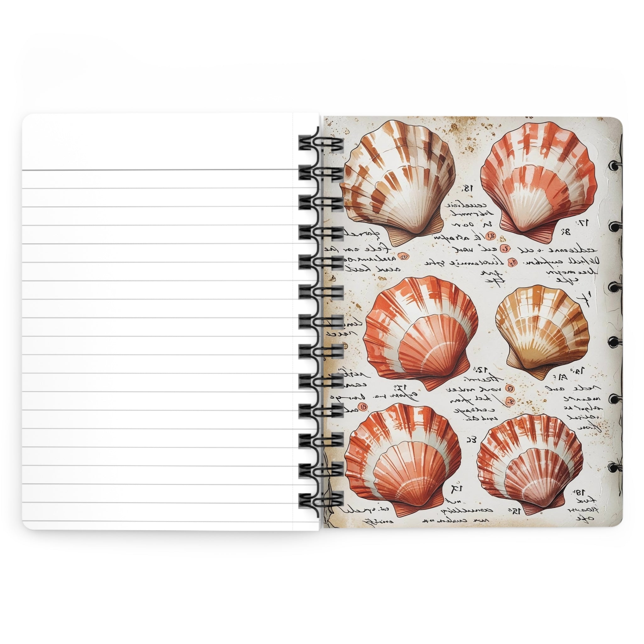 Ocean-Inspired Spiral Bound Journal, Nautical Notebook, Travel Journal, Beach Gift, Coral Design