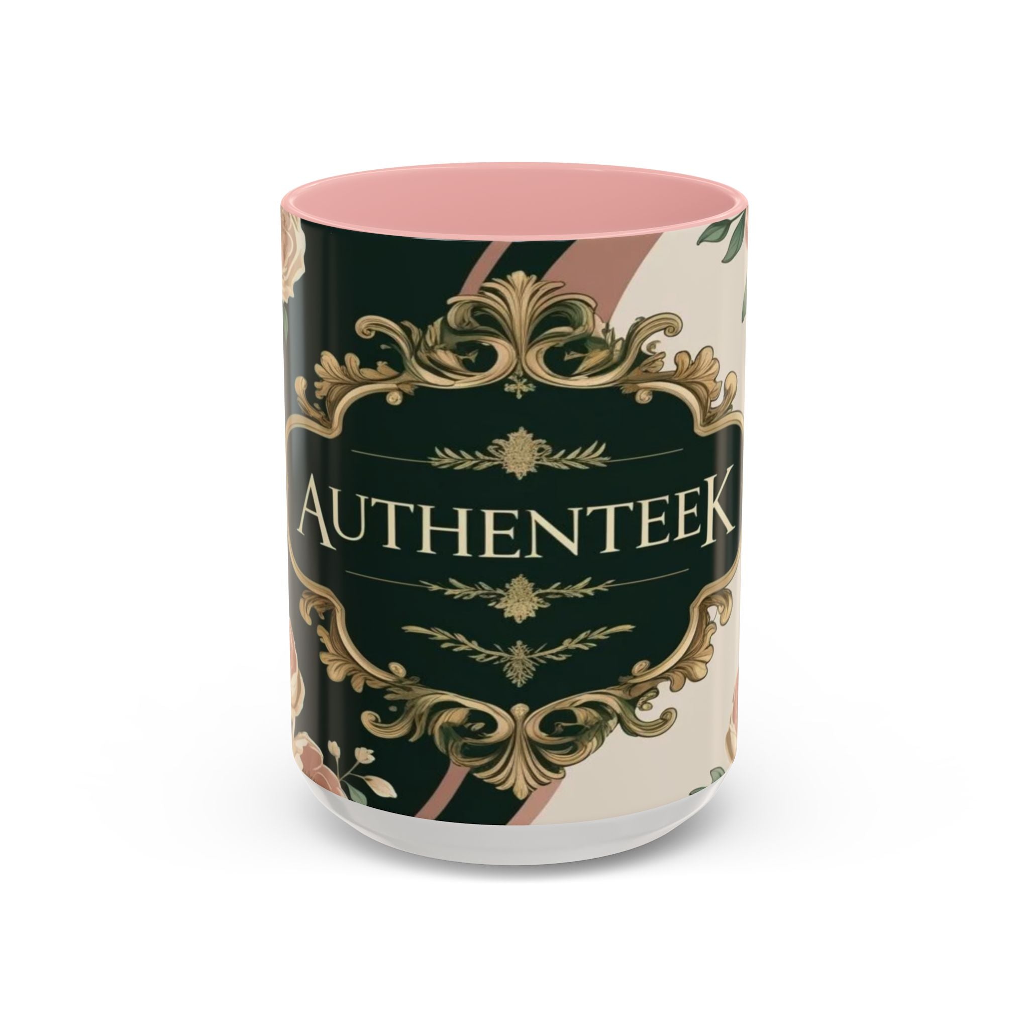 Elegant Floral Accent Mug | Coffee Lover's Gift | Tea Time Essentials | Vintage Style Drinkware | Perfect for Home or Office