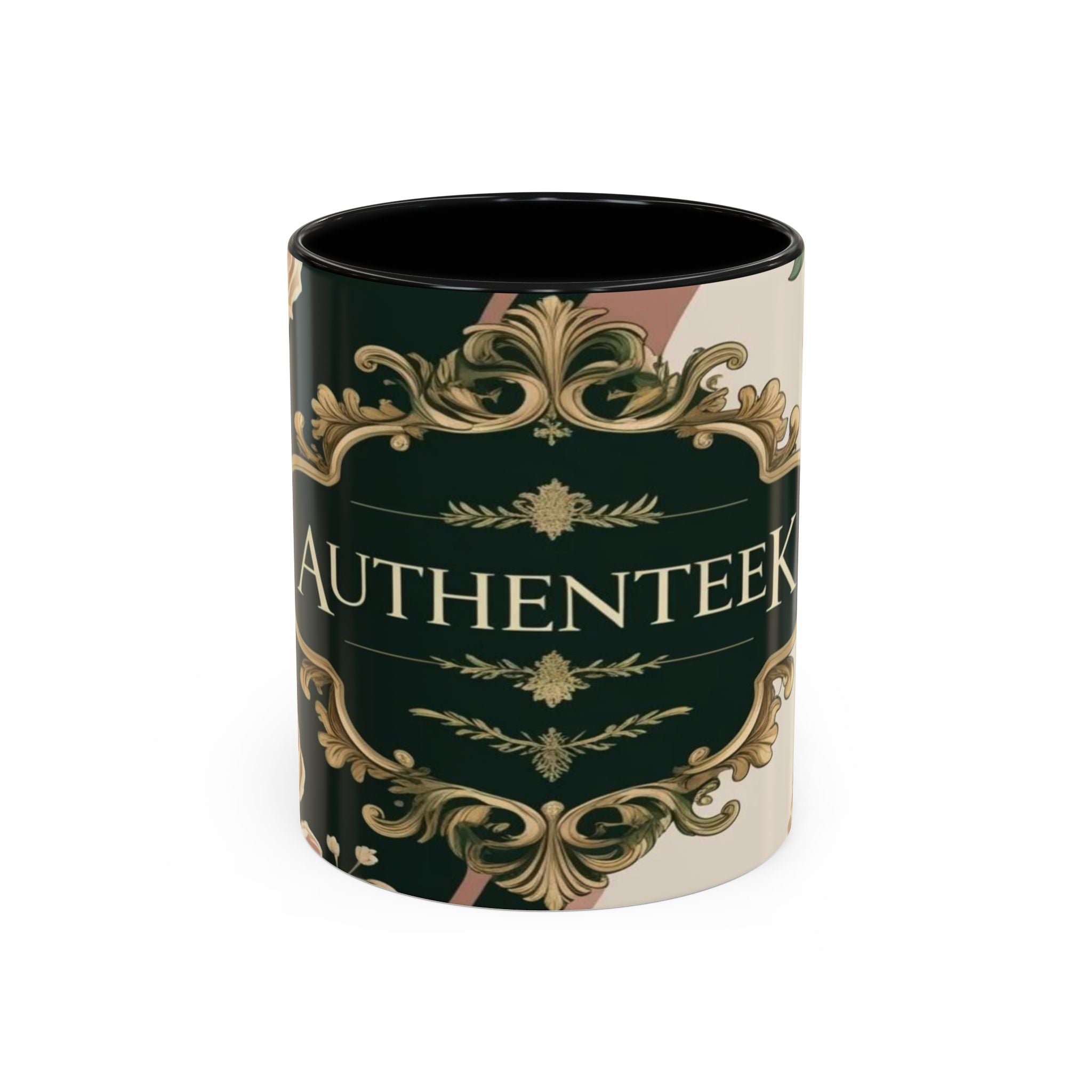 Elegant Floral Accent Mug | Coffee Lover's Gift | Tea Time Essentials | Vintage Style Drinkware | Perfect for Home or Office
