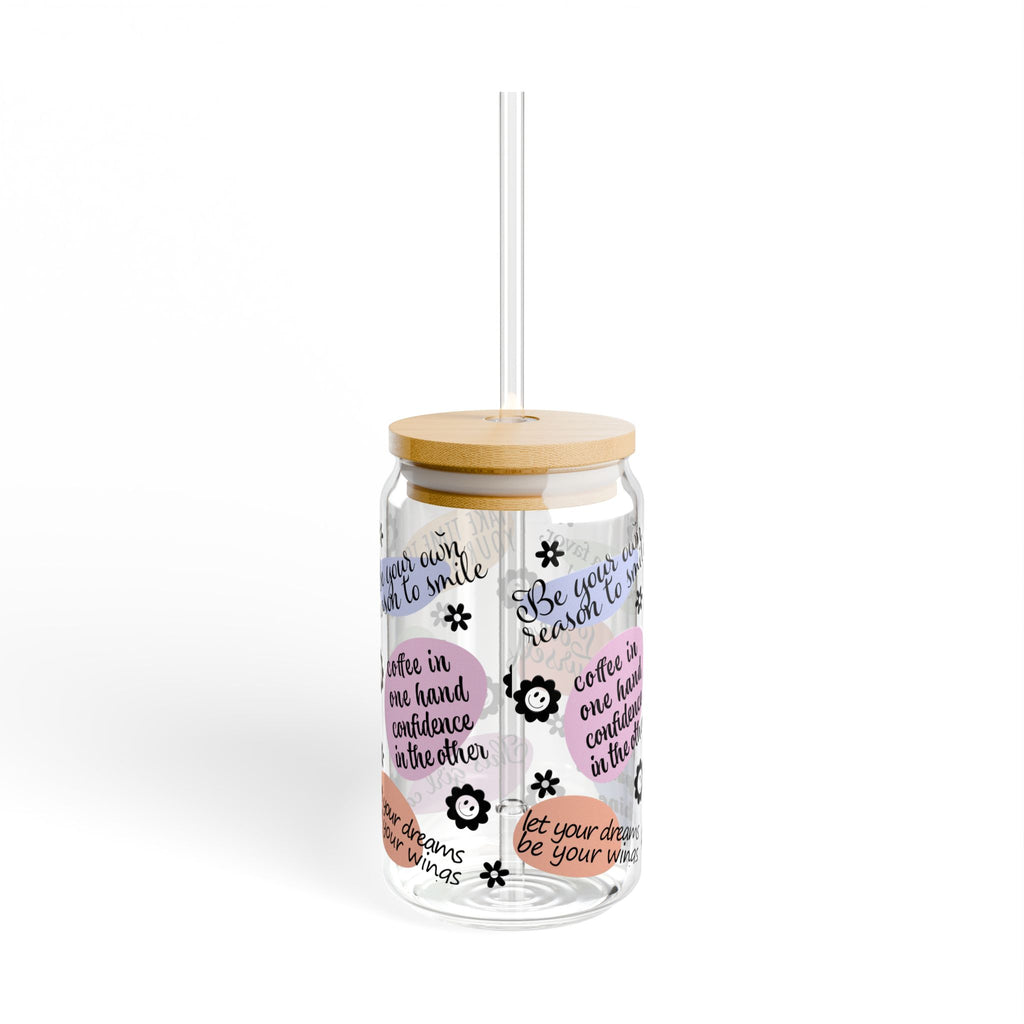 Inspirational Sipper Glass, Love Yourself Drinkware, Motivational Gift, Self-Care Glass, Unique Birthday Present