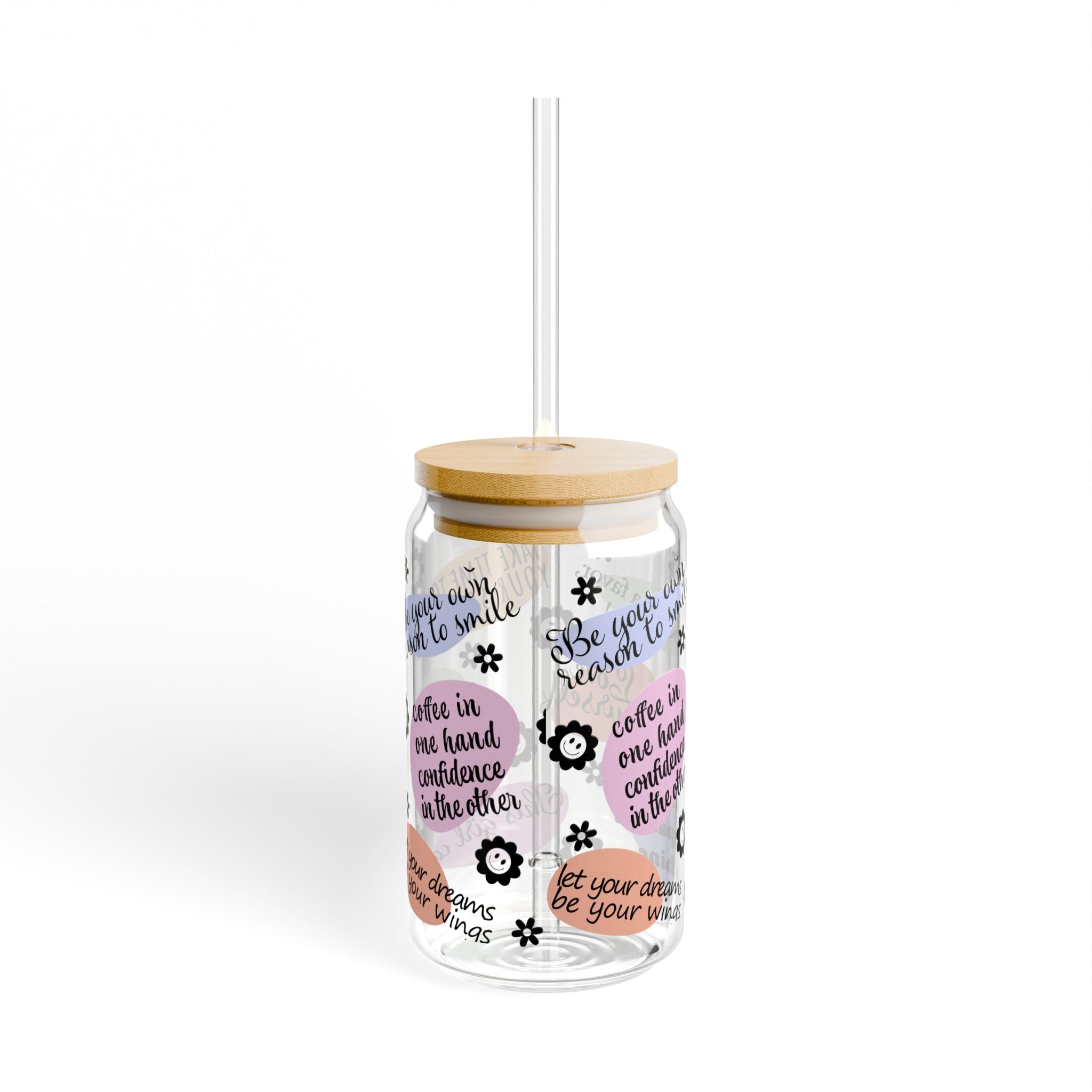 Inspirational Sipper Glass, Love Yourself Drinkware, Motivational Gift, Self-Care Glass, Unique Birthday Present