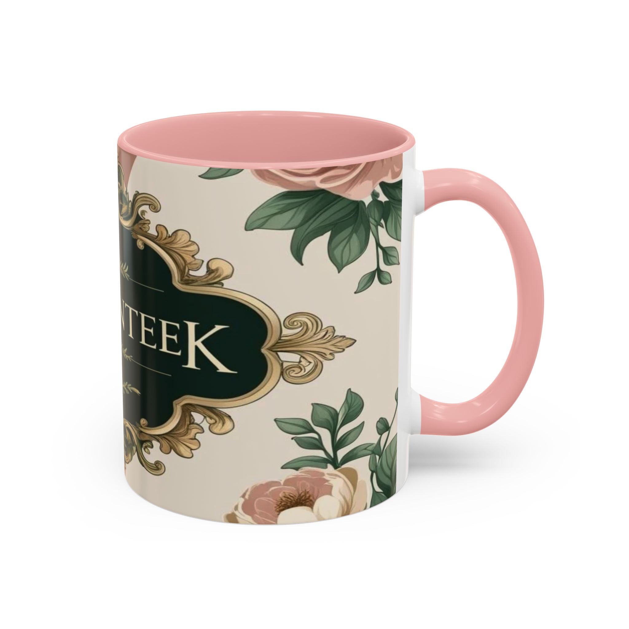 Elegant Floral Accent Mug | Coffee Lover's Gift | Tea Time Essentials | Vintage Style Drinkware | Perfect for Home or Office