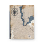 Nautical Adventure Journal, Travel Diary, Lighthouse Sketchbook, Gift for Travelers, Map-Inspired Notebook