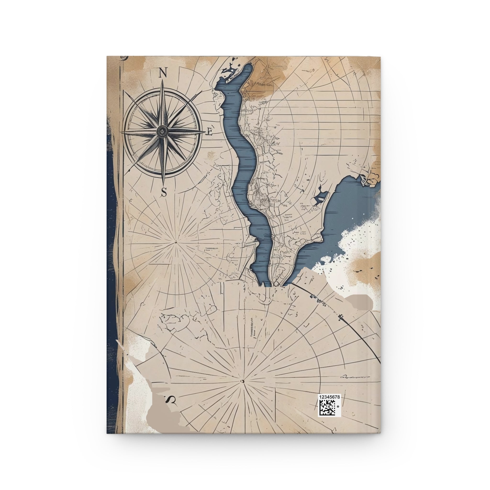 Nautical Adventure Journal, Travel Diary, Lighthouse Sketchbook, Gift for Travelers, Map-Inspired Notebook