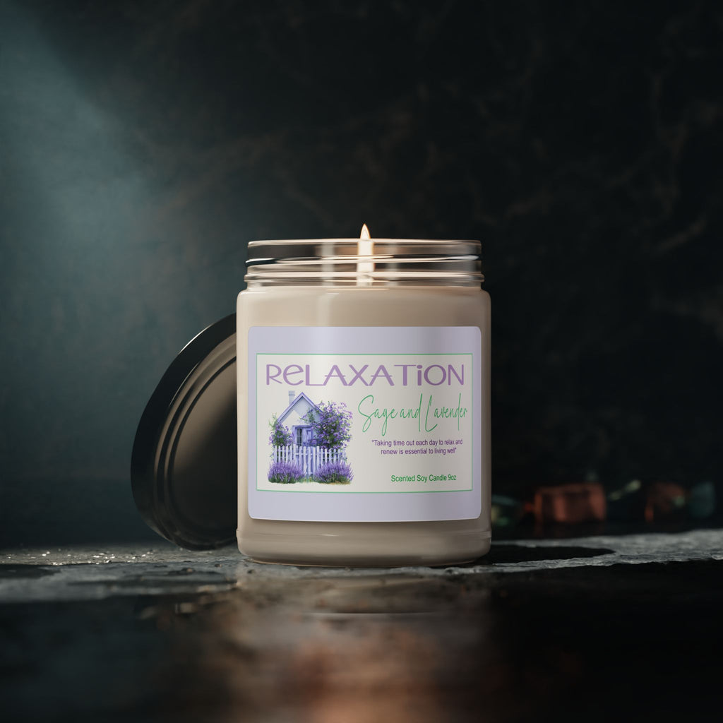 Relaxation Scented Soy Candle, Aromatherapy Candle for Stress Relief, Gift for Self-Care, Home Decor, Relaxing Evening