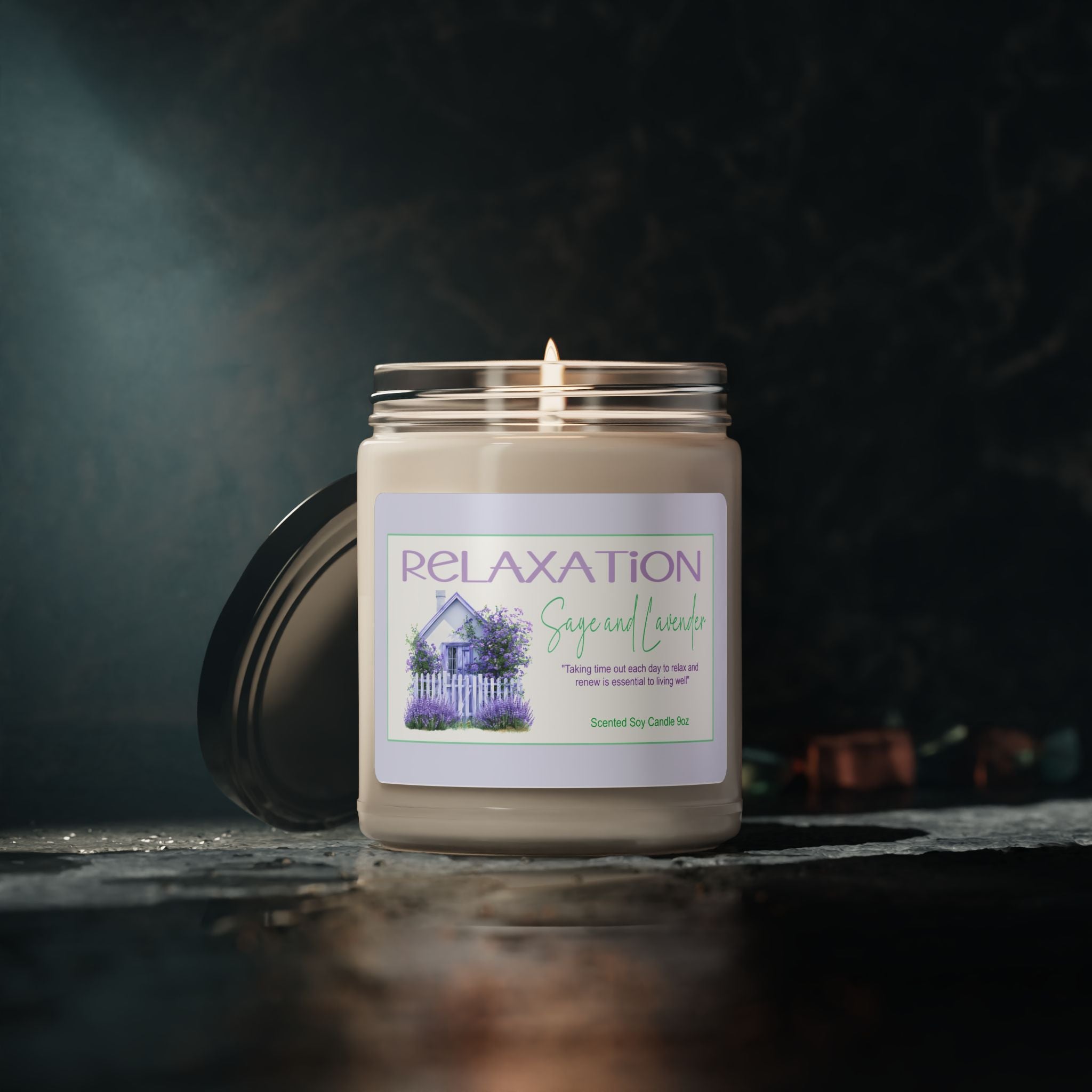Relaxation Scented Soy Candle, Aromatherapy Candle for Stress Relief, Gift for Self-Care, Home Decor, Relaxing Evening