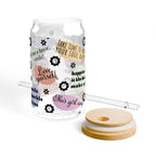 Inspirational Sipper Glass, Love Yourself Drinkware, Motivational Gift, Self-Care Glass, Unique Birthday Present