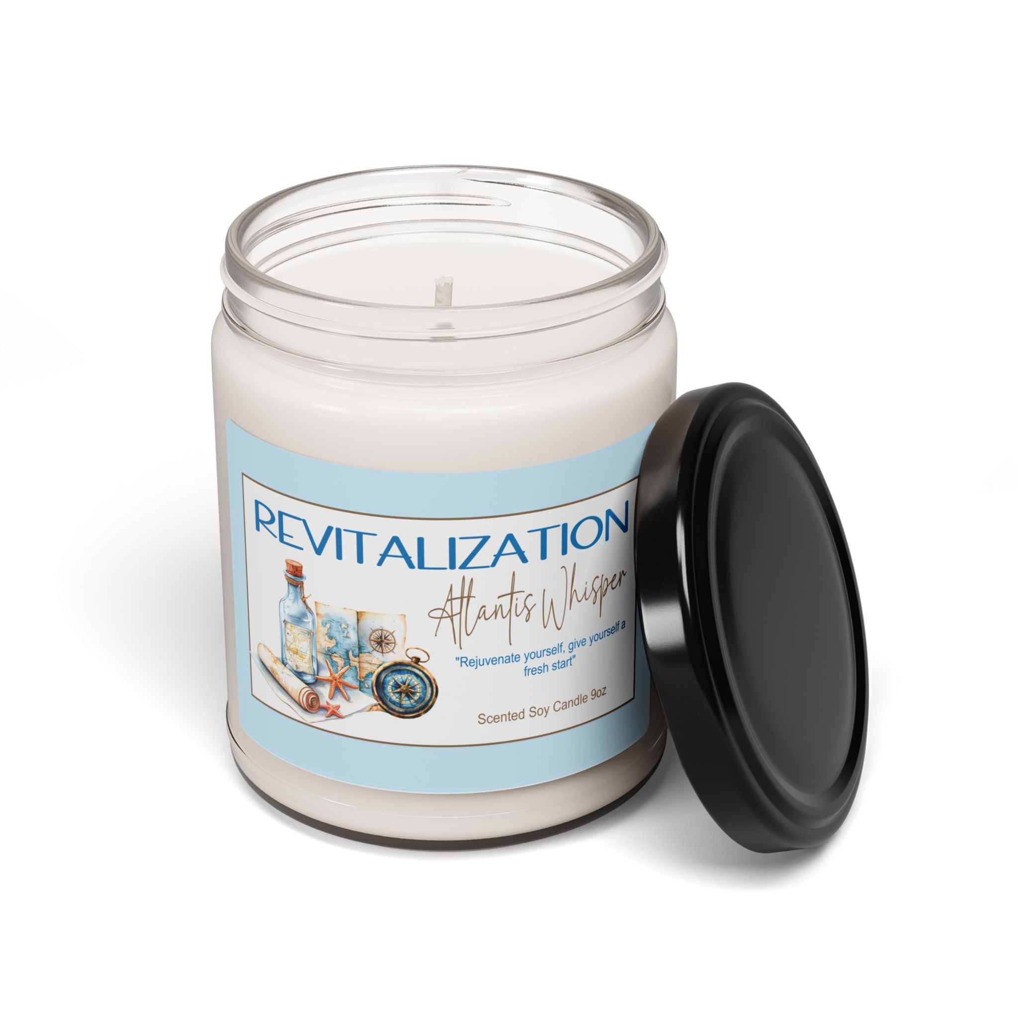 Revitalization Scented Soy Candle - Atlantis Wave, Ocean Breeze Candle, Relaxation Gift, Home Decor, Spa Essential, Gift for Her
