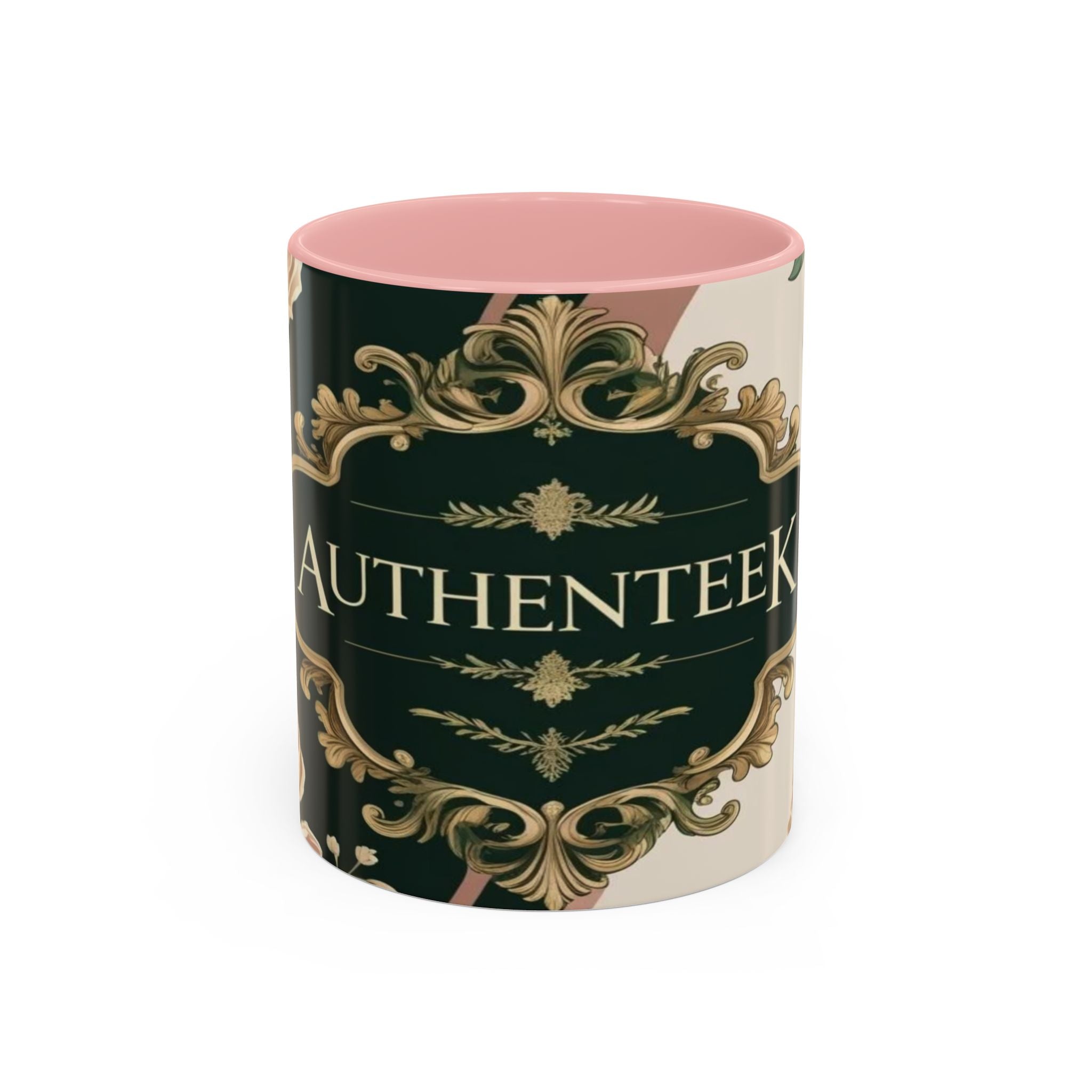 Elegant Floral Accent Mug | Coffee Lover's Gift | Tea Time Essentials | Vintage Style Drinkware | Perfect for Home or Office